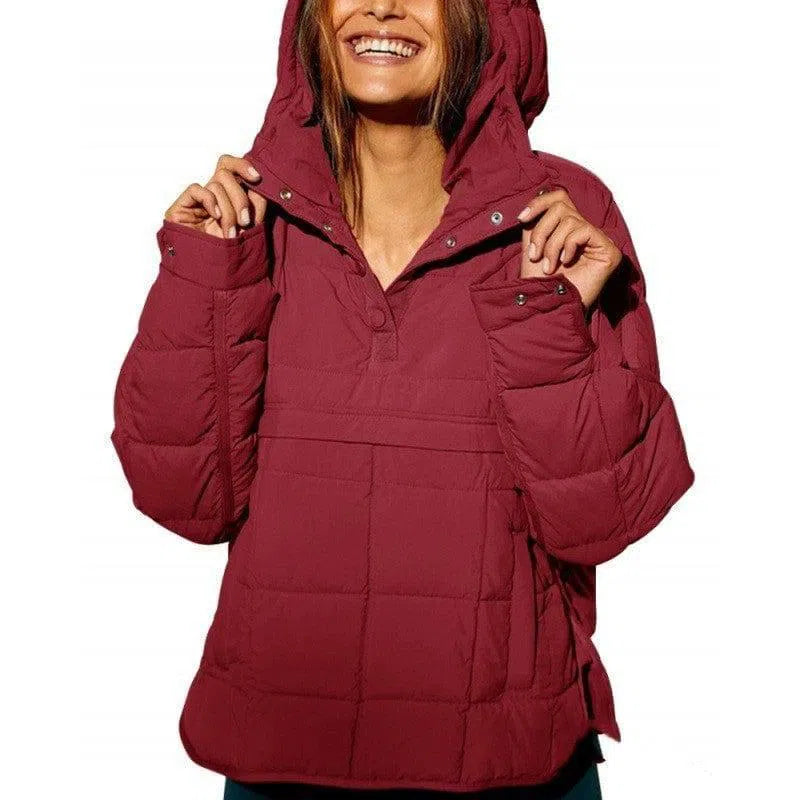 Warm Hoodie Down Jacket Women-5