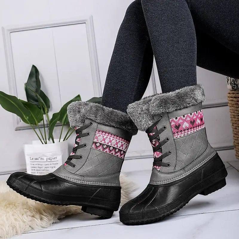 Winter High-top Hiking Shoes Women Non-slip Plus Velvet-1