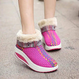 Winter plus velvet sneakers women Korean knitting-1