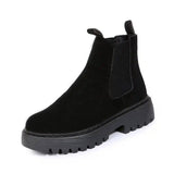 Women Ankle Boots Solid Color Chunky Boots Autumn Winter-8