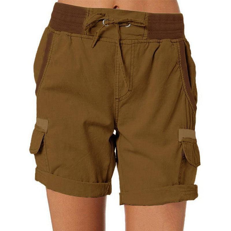 Women's Casual High Waist Cargo Shorts Navy Blue / 3XL-Ginger-13