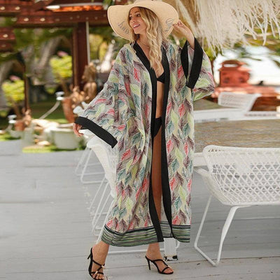 Women's Fashion Bohemian Long Dress Retro Style Long Sleeve-XK06-8