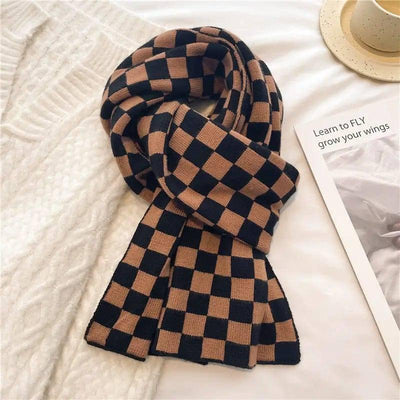 Women's Fashion Plaid Versatile Warm Scarf-Brown-3