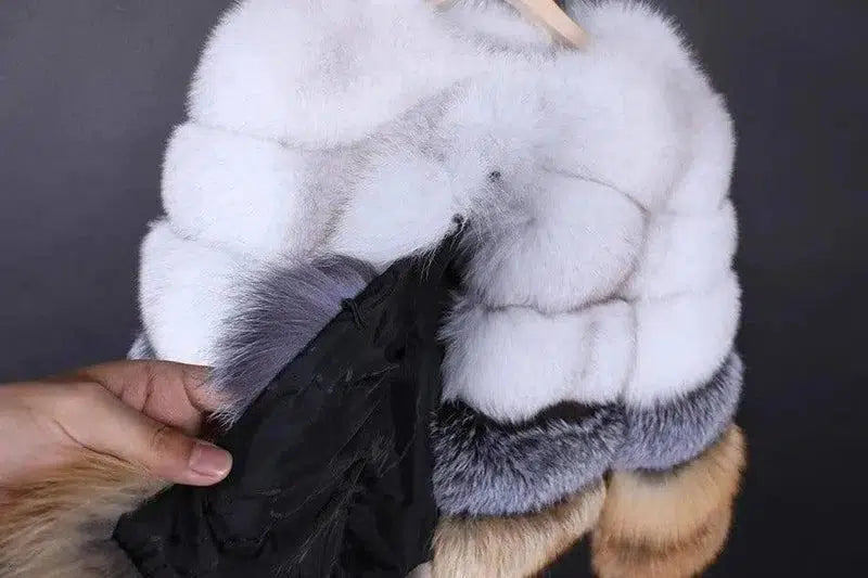 Women's Fashionable Fur Warm Coat-9