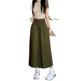 Women's Korean Style Sense Of Design Washed Cotton Midi-9