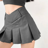 Chic Pleated Mini Skirt | Trendy Women's Fashion-Gray-4