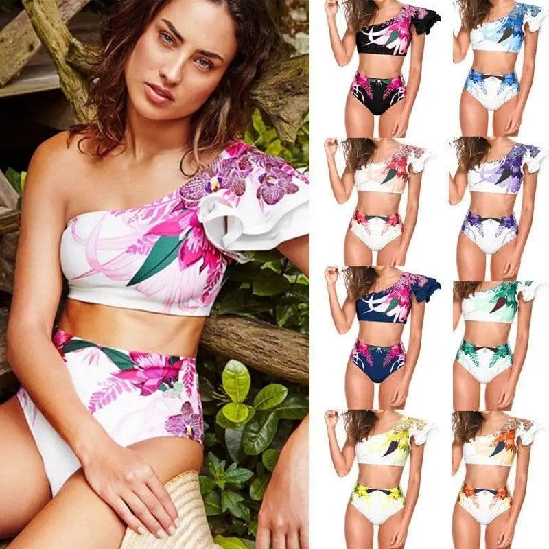 Women's Sexy Two-piece Swimwear Floral Print Swimsuit Bikini-1