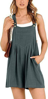 Women's Short Overalls Summer Casual Adjustable Strap Loose-8