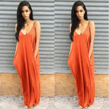 Women Summer Dress 2019 Casual Long Dresses Plus Size-Orange-24