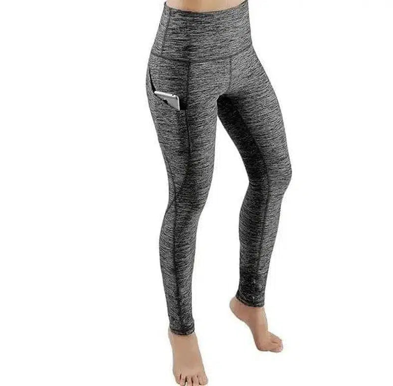 Women's Yoga Pants Running Pants Tights Tummy Control-Flower ash-2