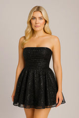 Tube Top Blondekjole med rygg Sløyfe-knute sommermote Sølv / S