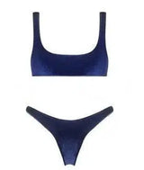 low waist Bikini Bathing Suit-Deepblue-3