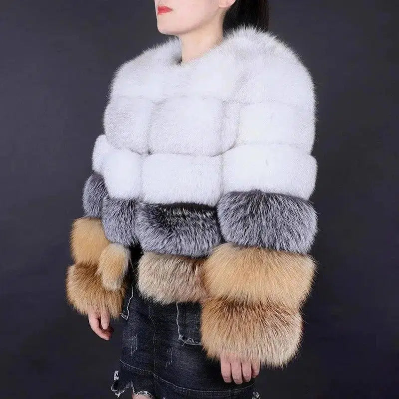 Women's Fashionable Fur Warm Coat-7